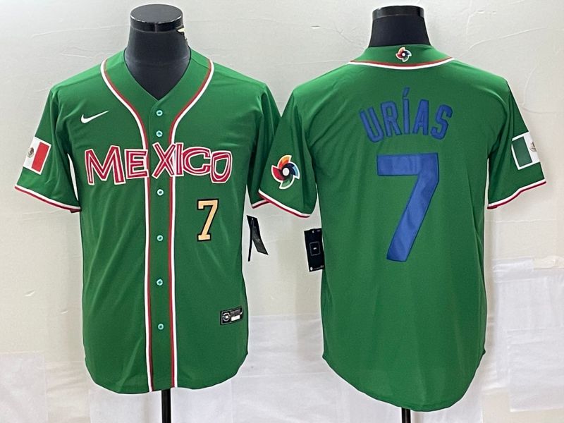 Men 2023 World Cub Mexico #7 Urias Green blue Nike MLB Jersey4->more jerseys->MLB Jersey